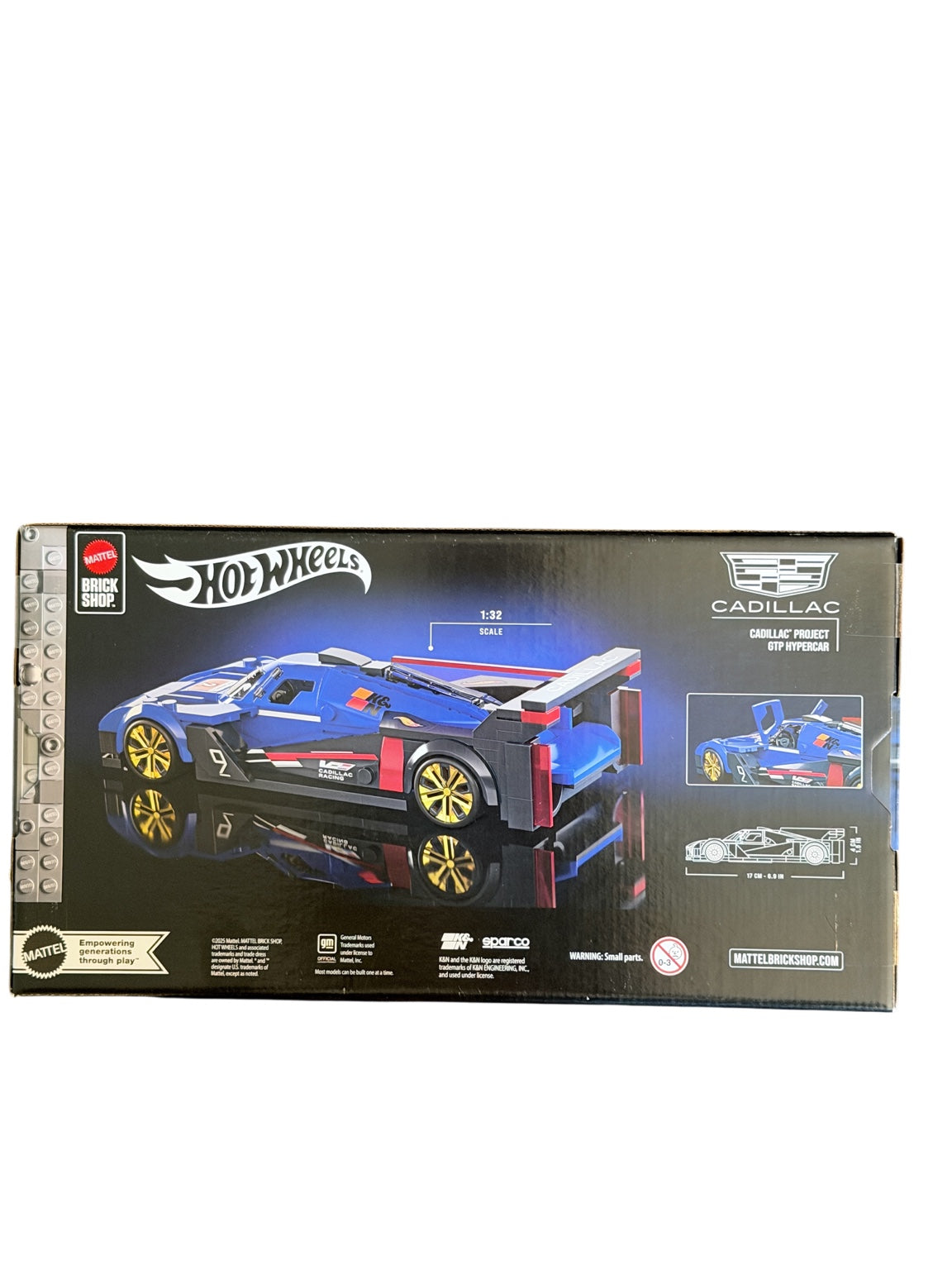 Mattel Brick Shop Hot Wheels Cadillac Project GTP Hypercar JFR89 back box