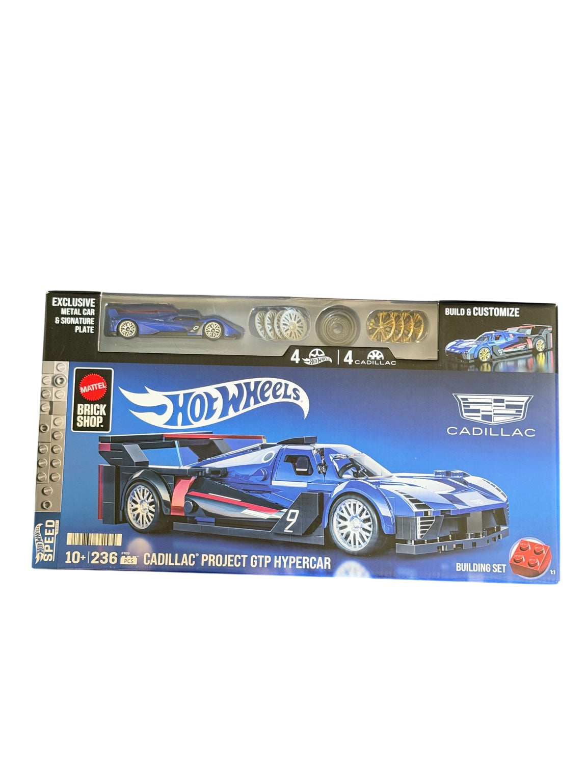 Mattel Brick Shop Hot Wheels Cadillac Project GTP Hypercar JFR89 front box