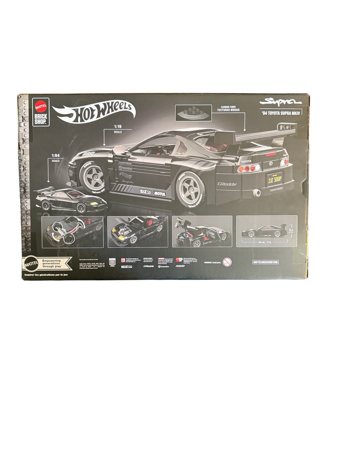 Mattel Brick Shop Hot Wheels Elite '94 Toyota Supra MKIV back box