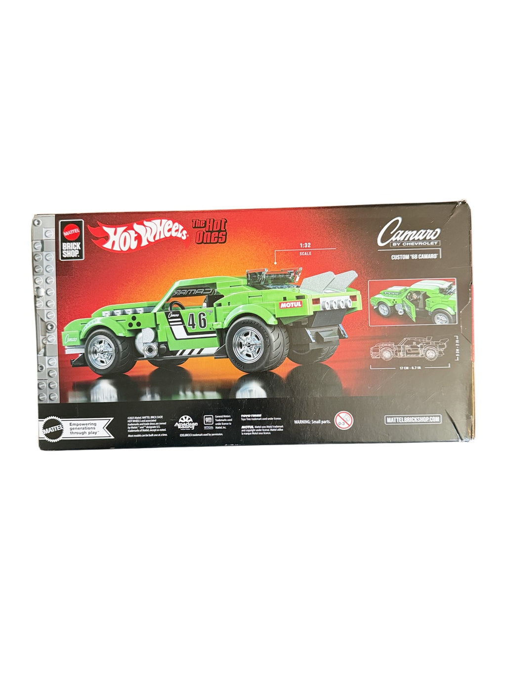 Mattel Brick Shop Hot Wheels The Hot Ones Custom '68 Camaro back box