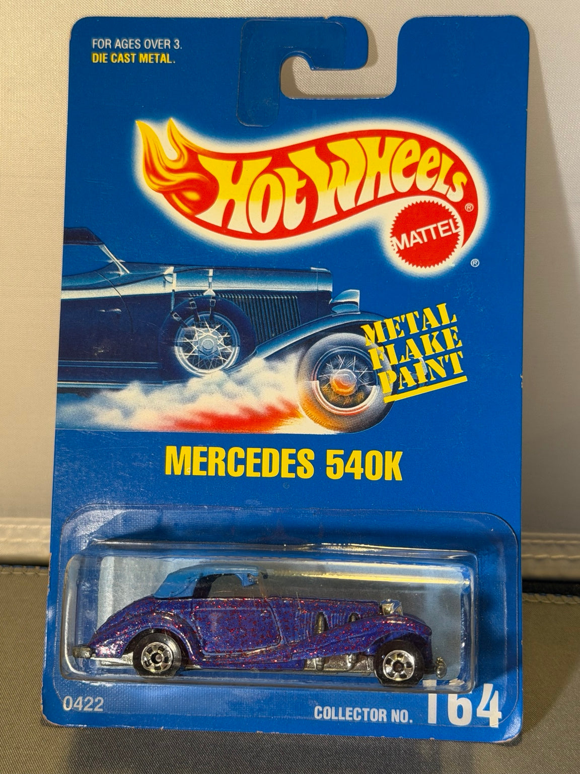 Hot Wheels Mercedes 540K #164 Blue Red Glitter 5-Dot Wheels 0422 — original product photo 1