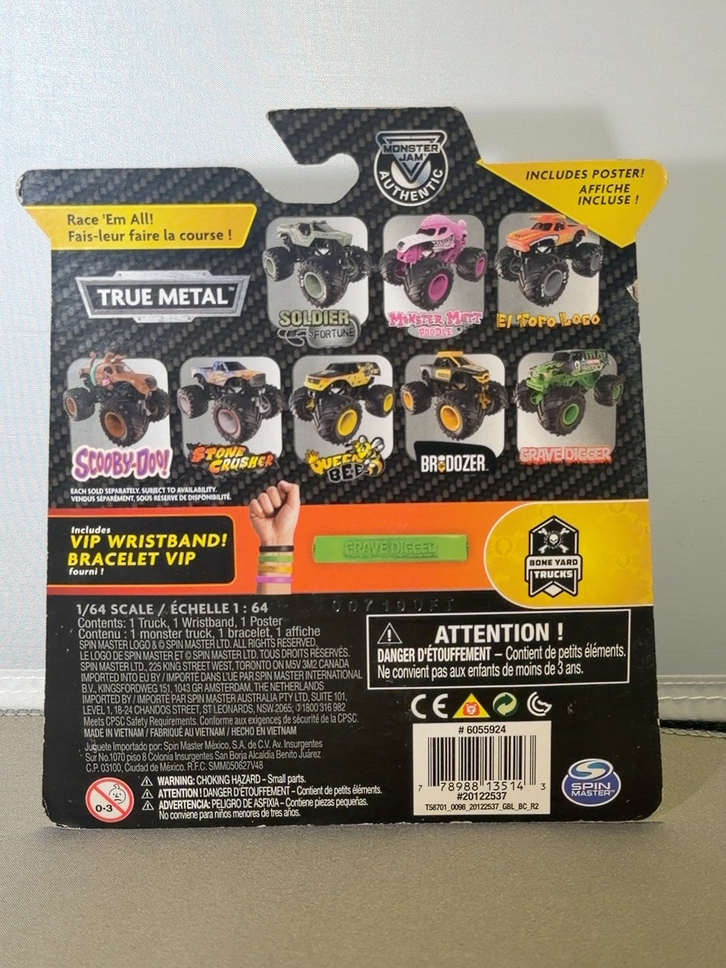 Original back photo of Grave Digger Bone Yard Trucks Series 10