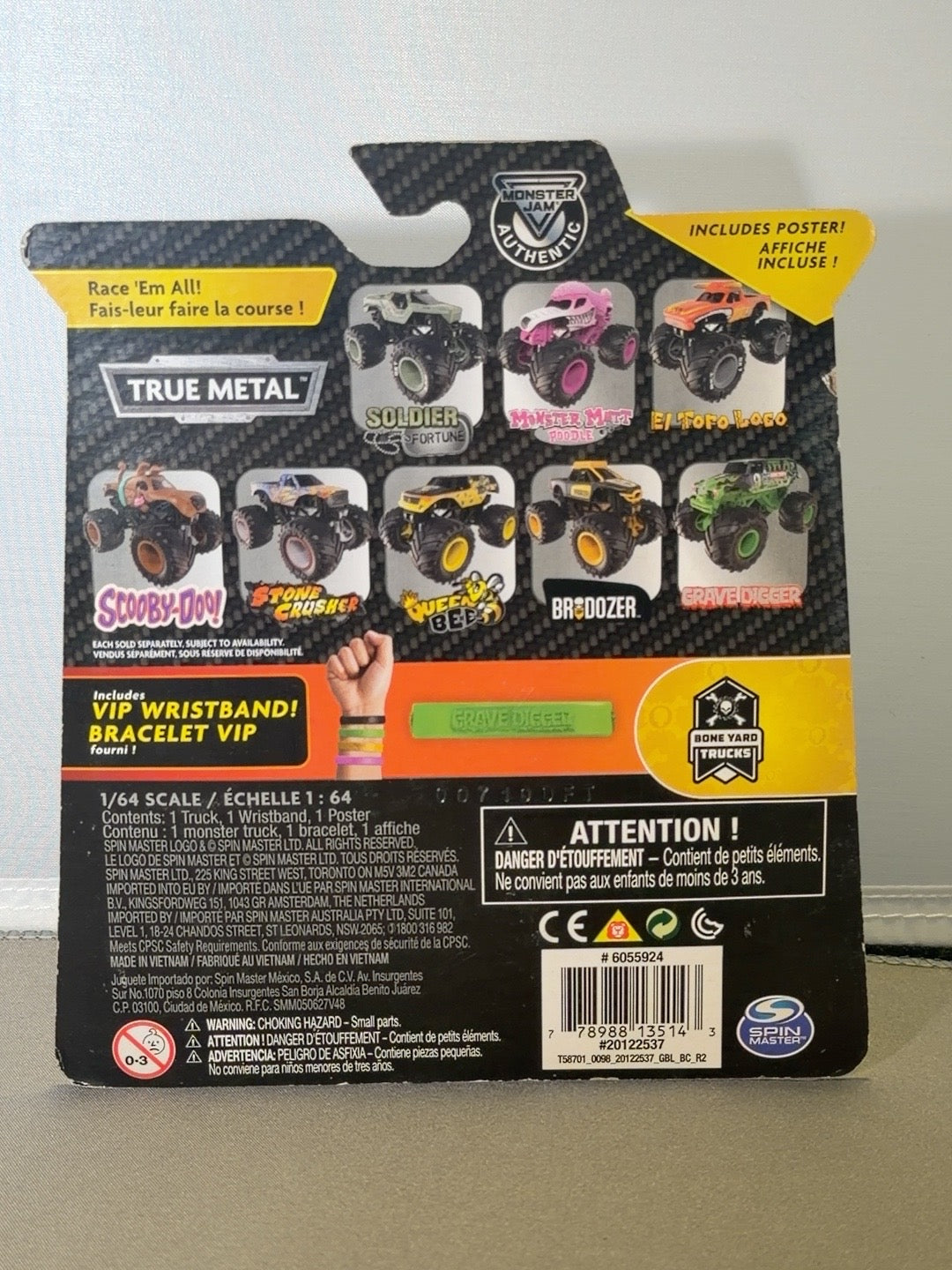 Original back photo of Grave Digger Bone Yard Trucks Series 10