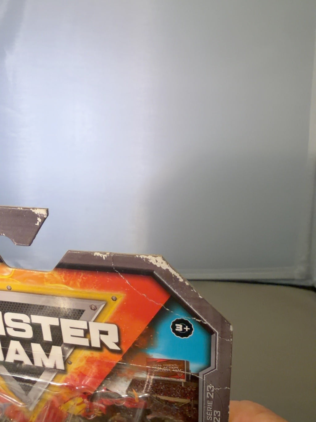Close-up of right card damage