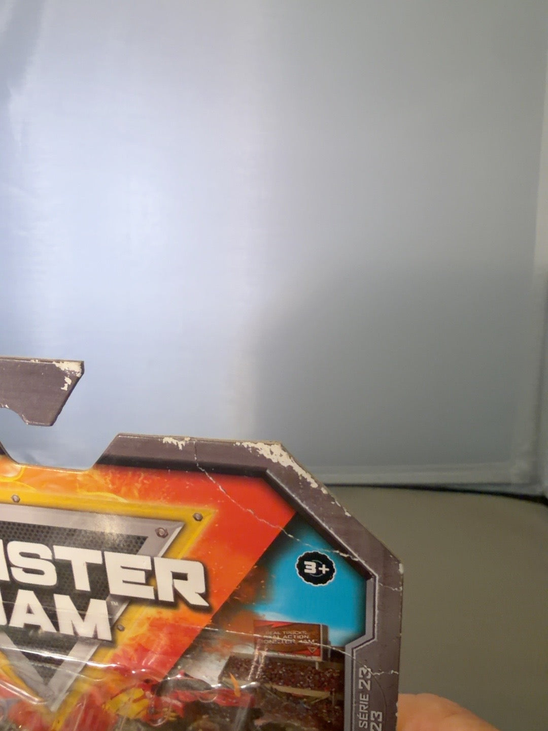 Close-up of right card damage