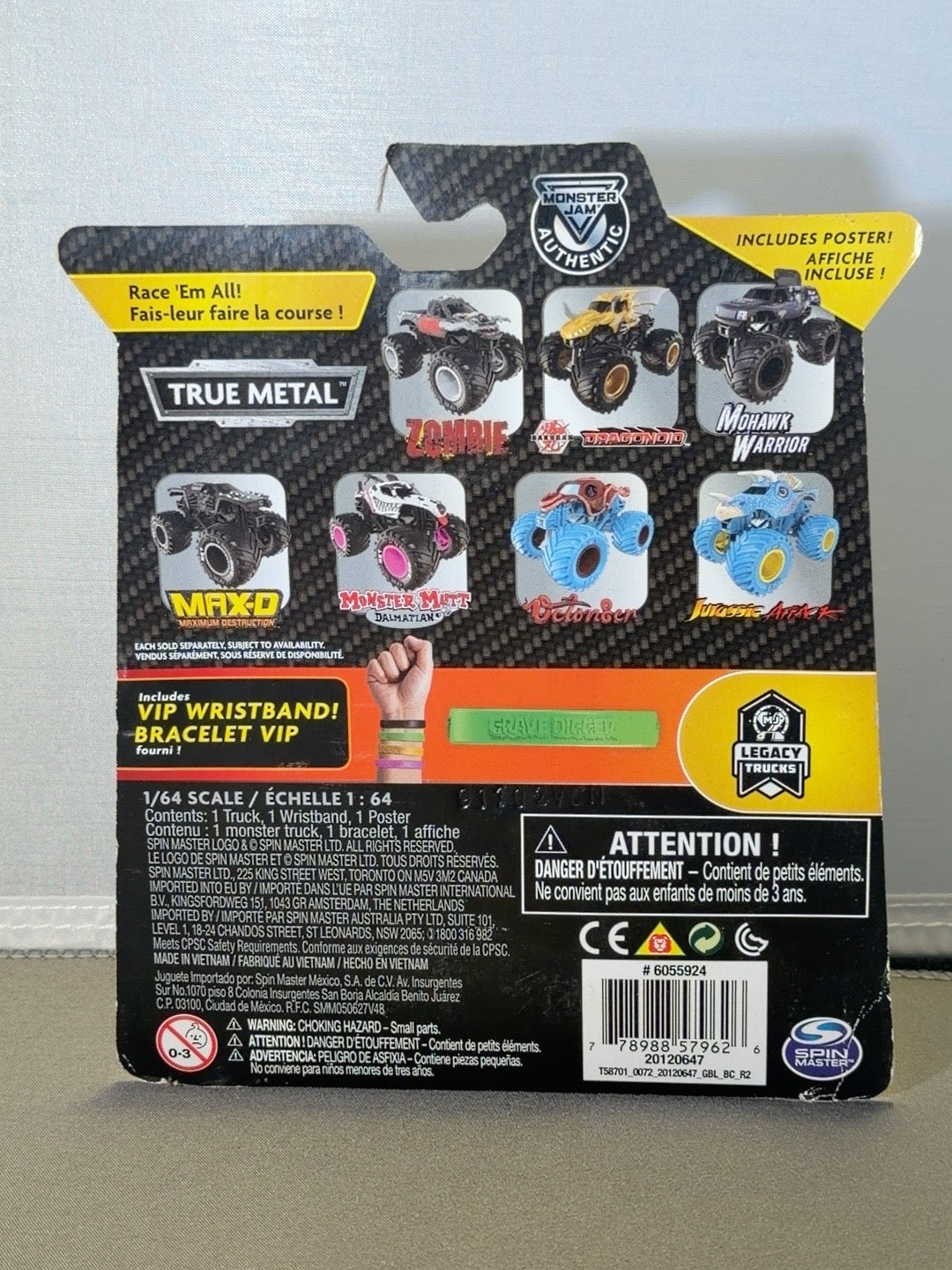 Original back photo Grave Digger Series 9 Legacy Trucks packaging